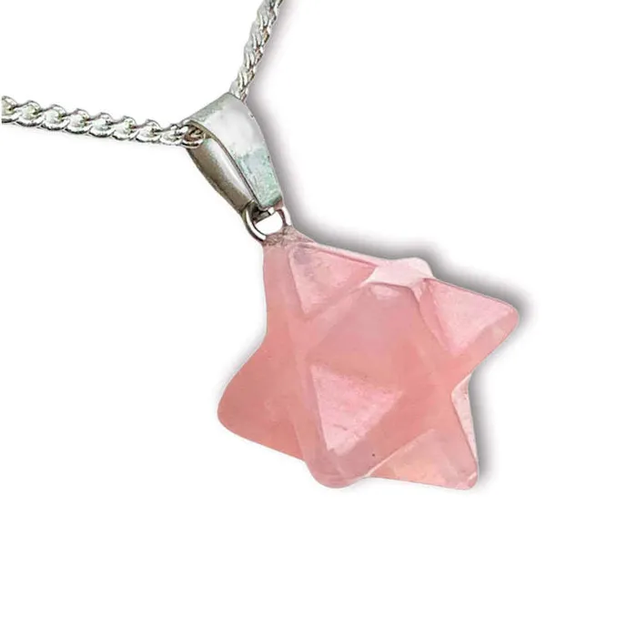 Magic Crystals Necklaces Rose Quartz Stone Pendant Necklace
