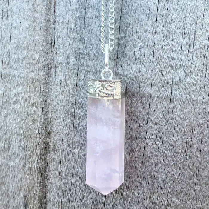 Magic Crystals Necklaces Rose Quartz Stone Pendant Necklace