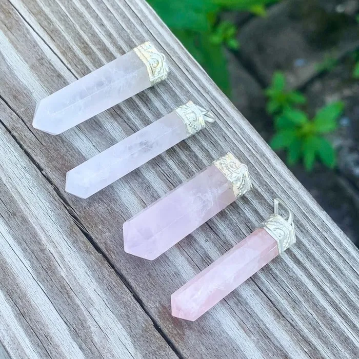 Magic Crystals Necklaces Rose Quartz Stone Pendant Necklace