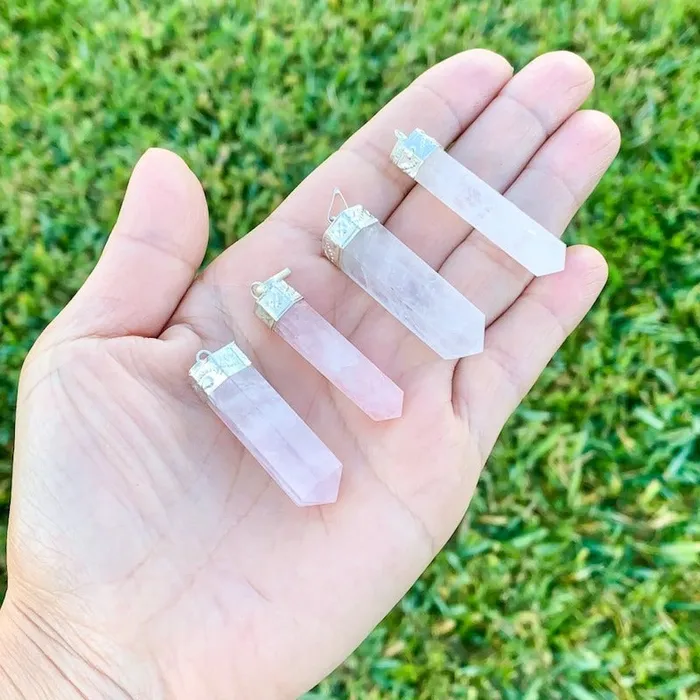 Magic Crystals Necklaces Rose Quartz Stone Pendant Necklace