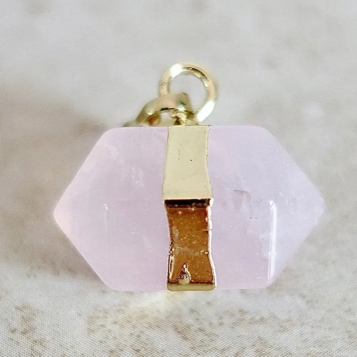 Magic Crystals Necklaces Rose Quartz Stone Pendant Necklace