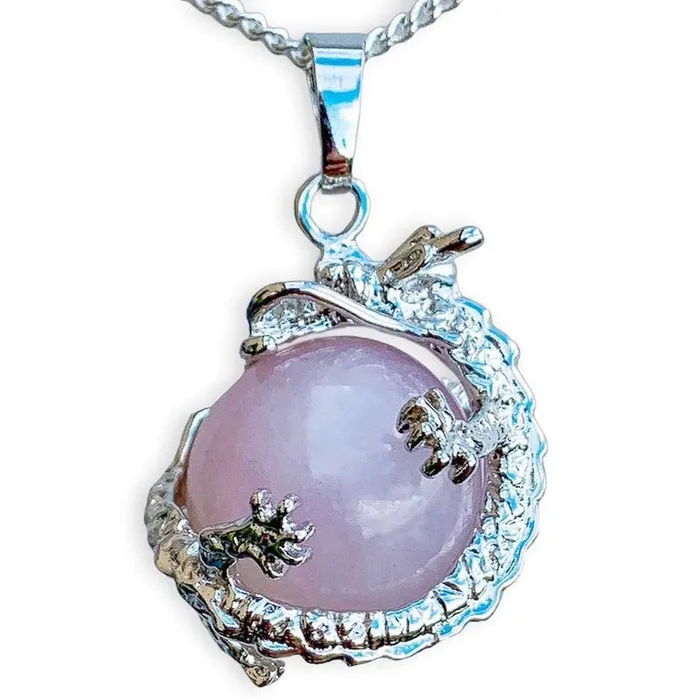 Magic Crystals Necklaces Rose Quartz Stone Pendant Necklace
