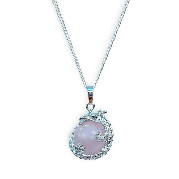Magic Crystals Necklaces Rose Quartz Stone Pendant Necklace