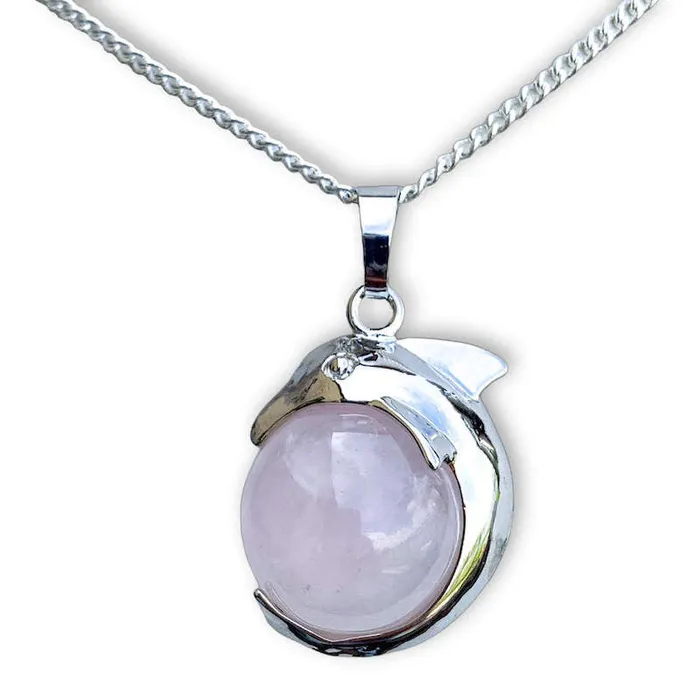 Magic Crystals Necklaces Rose Quartz Stone Pendant Necklace