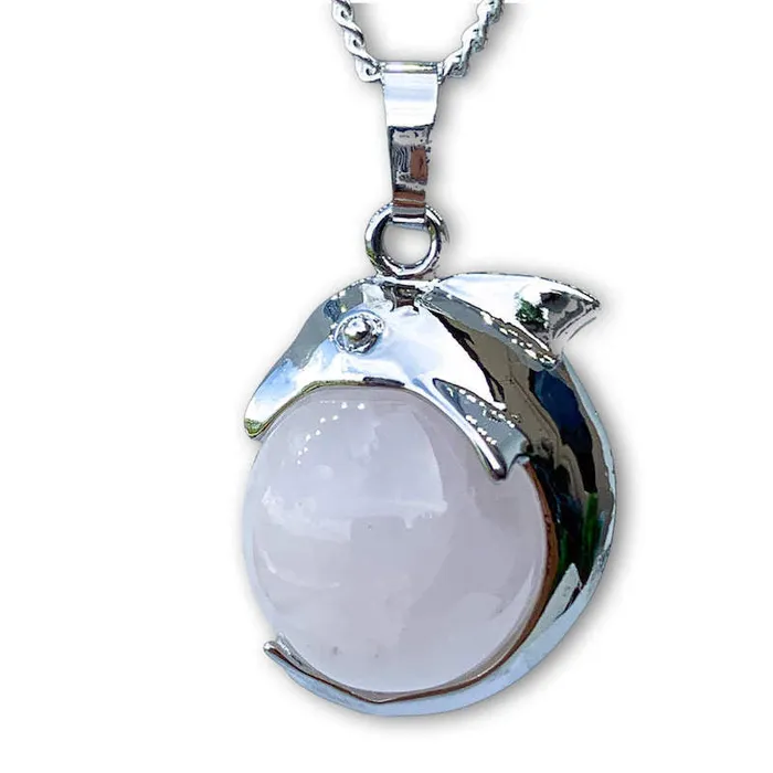Magic Crystals Necklaces Rose Quartz Stone Pendant Necklace