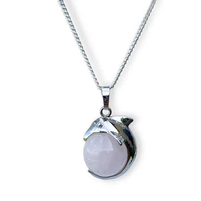 Magic Crystals Necklaces Rose Quartz Stone Pendant Necklace