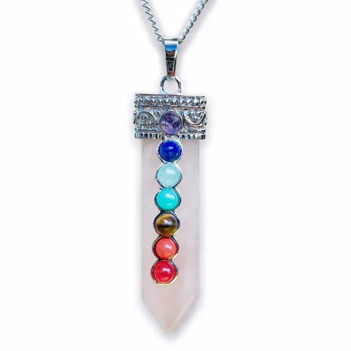 Magic Crystals Necklaces Rose Quartz Stone Pendant Necklace