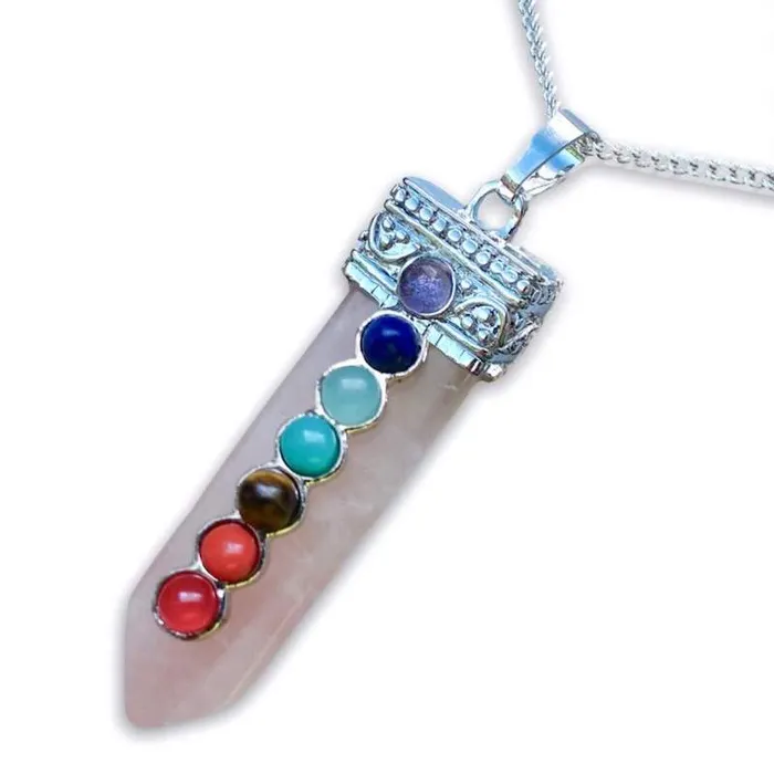 Magic Crystals Necklaces Rose Quartz Stone Pendant Necklace