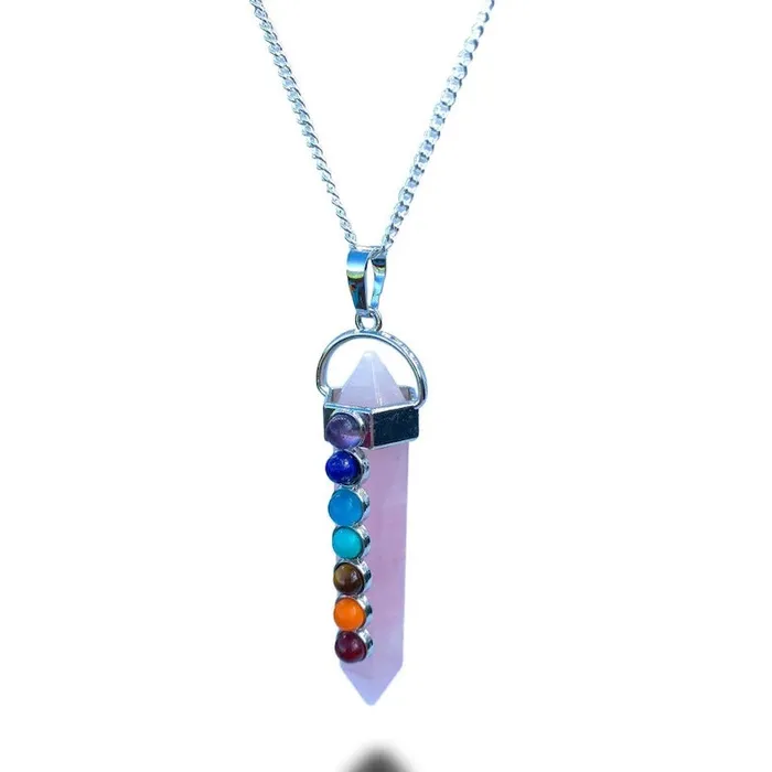 Magic Crystals Necklaces Rose Quartz Stone Pendant Necklace