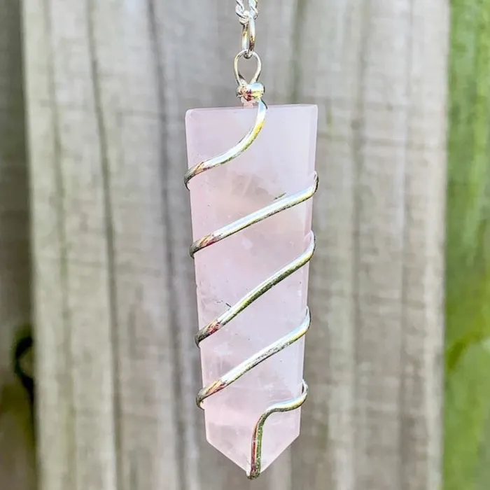 Magic Crystals Necklaces Rose Quartz Stone Pendant Necklace