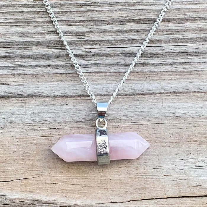 Magic Crystals Necklaces Rose Quartz Stone Pendant Necklace