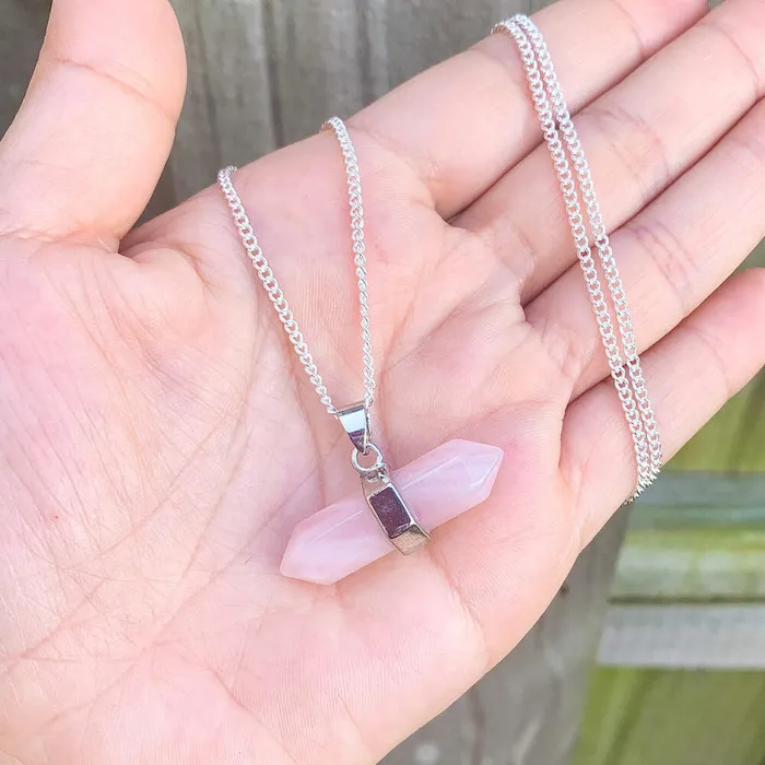 Magic Crystals Necklaces Rose Quartz Stone Pendant Necklace