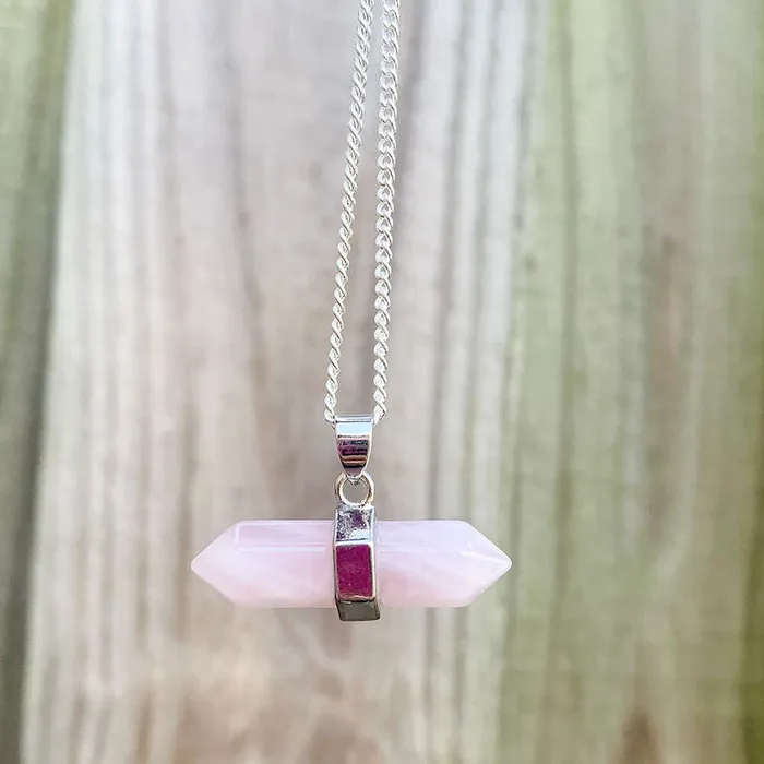 Magic Crystals Necklaces Rose Quartz Stone Pendant Necklace