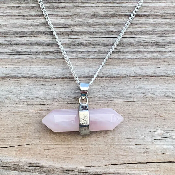 Magic Crystals Necklaces Rose Quartz Stone Pendant Necklace