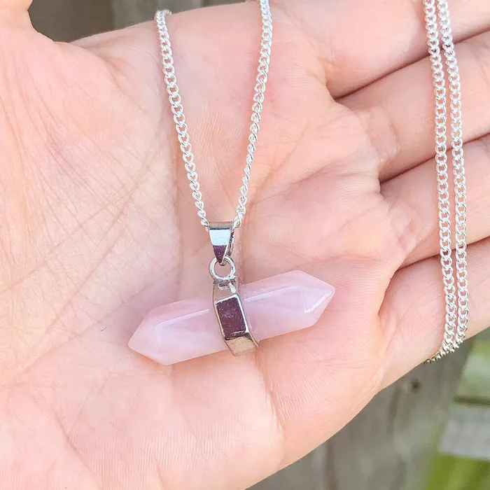 Magic Crystals Necklaces Rose Quartz Stone Pendant Necklace