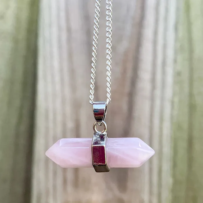 Magic Crystals Necklaces Rose Quartz Stone Pendant Necklace