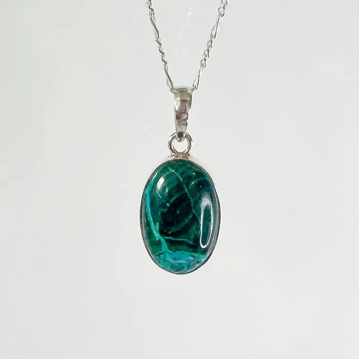 Malachite Azurite Sterling Silver Necklace Magic Crystals Necklaces