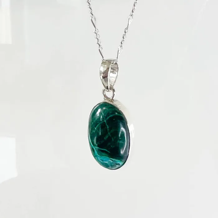 Malachite Azurite Sterling Silver Necklace Magic Crystals Necklaces
