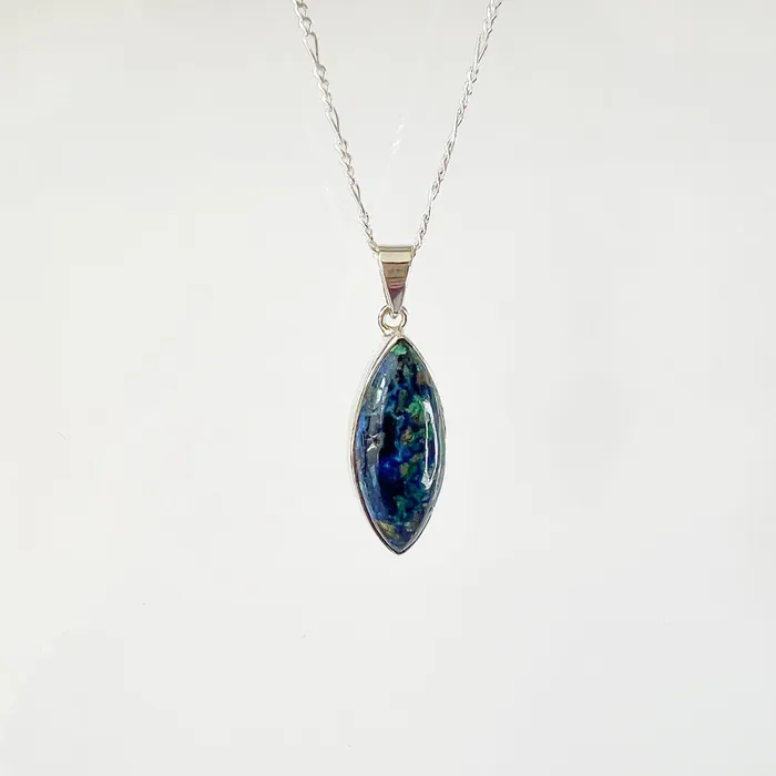 Malachite Azurite Sterling Silver Necklace Magic Crystals Necklaces