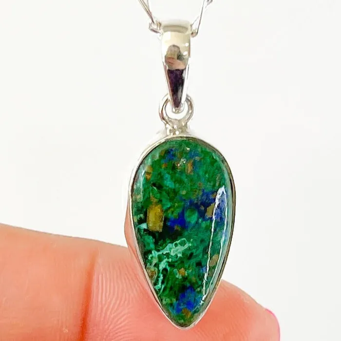 Malachite Azurite Sterling Silver Necklace Magic Crystals Necklaces