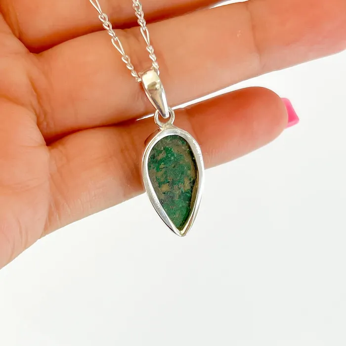 Malachite Azurite Sterling Silver Necklace Magic Crystals Necklaces