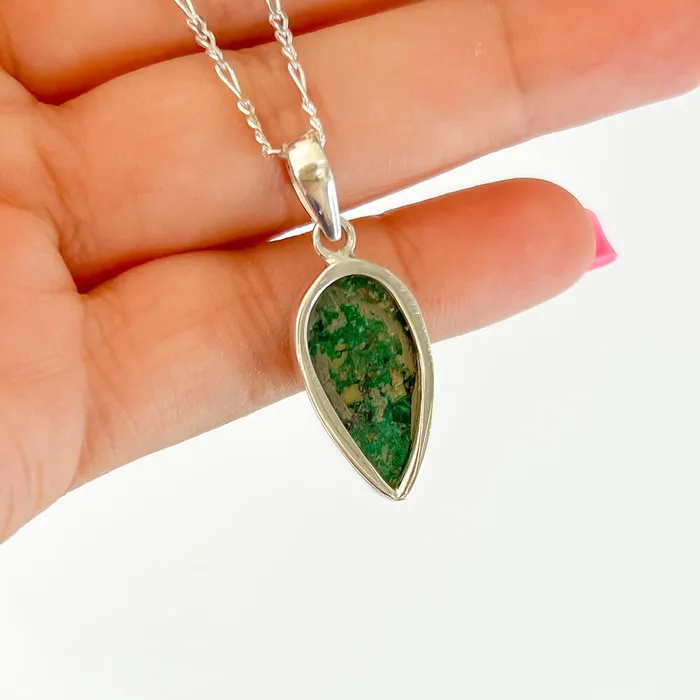 Malachite Azurite Sterling Silver Necklace Magic Crystals Necklaces