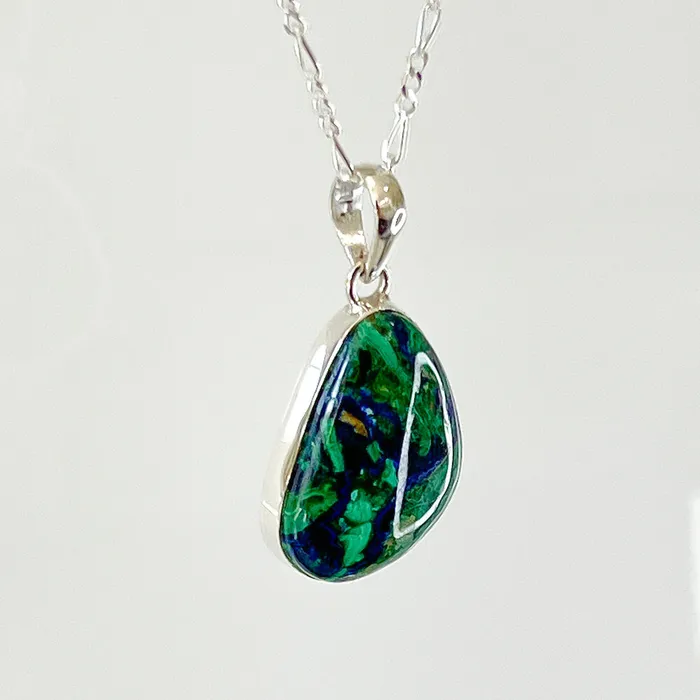 Malachite Azurite Sterling Silver Necklace Magic Crystals Necklaces