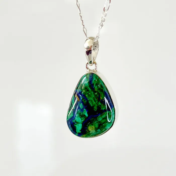 Malachite Azurite Sterling Silver Necklace Magic Crystals Necklaces