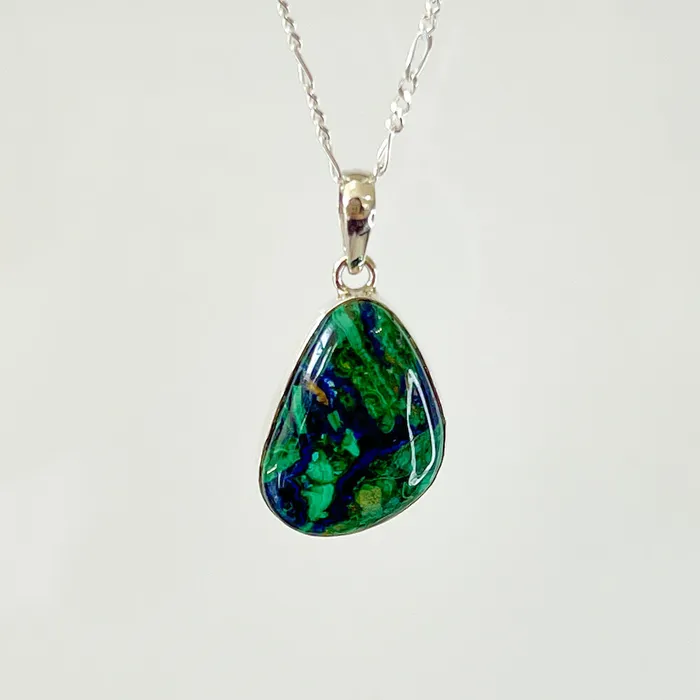 Malachite Azurite Sterling Silver Necklace Magic Crystals Necklaces