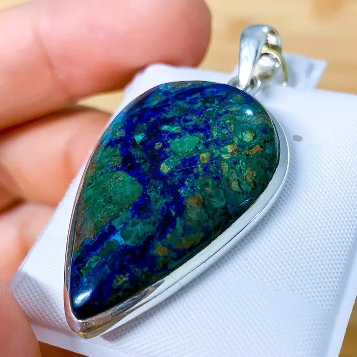 Malachite Azurite Sterling Silver Necklace Magic Crystals Necklaces