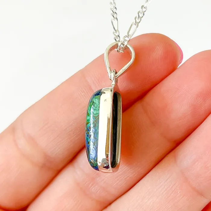 Malachite Azurite Sterling Silver Necklace Magic Crystals Necklaces