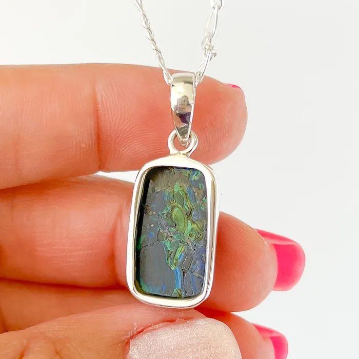 Malachite Azurite Sterling Silver Necklace Magic Crystals Necklaces
