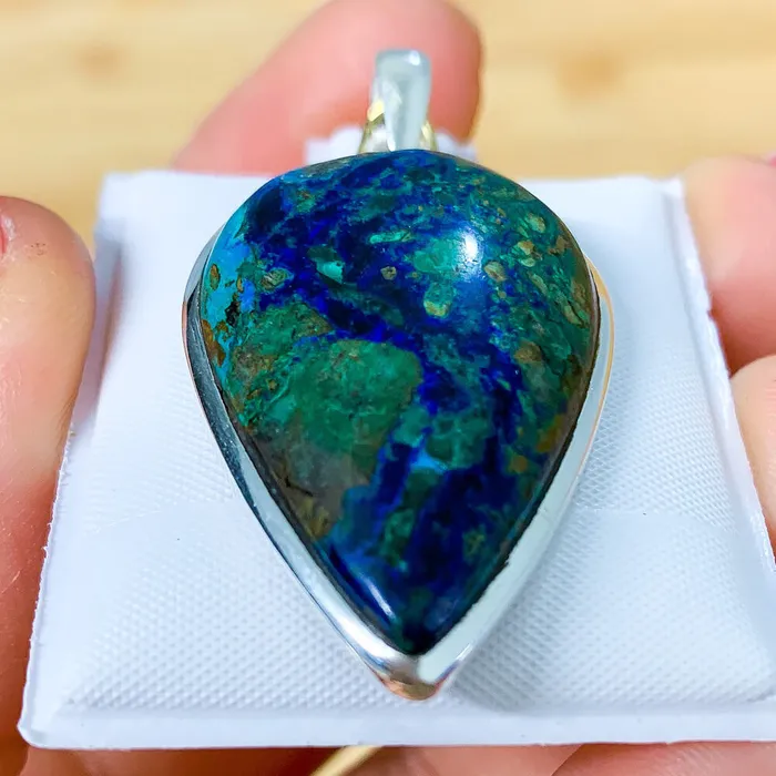 Malachite Azurite Sterling Silver Necklace Magic Crystals Necklaces