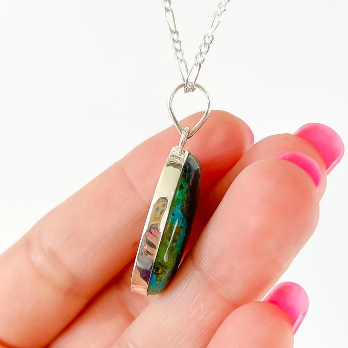Malachite Azurite Sterling Silver Necklace Magic Crystals Necklaces