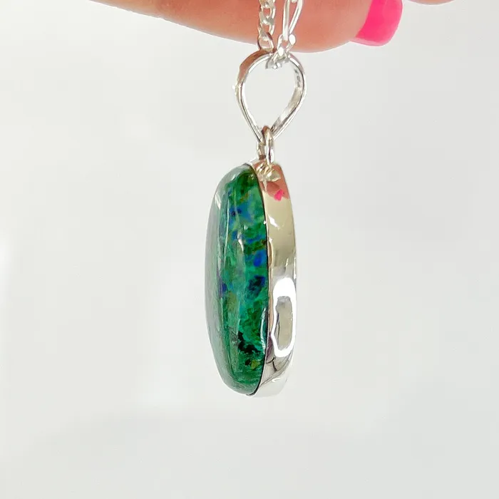Malachite Azurite Sterling Silver Necklace Magic Crystals Necklaces