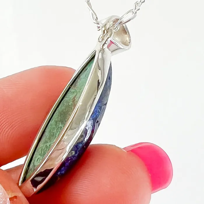 Malachite Azurite Sterling Silver Necklace Magic Crystals Necklaces