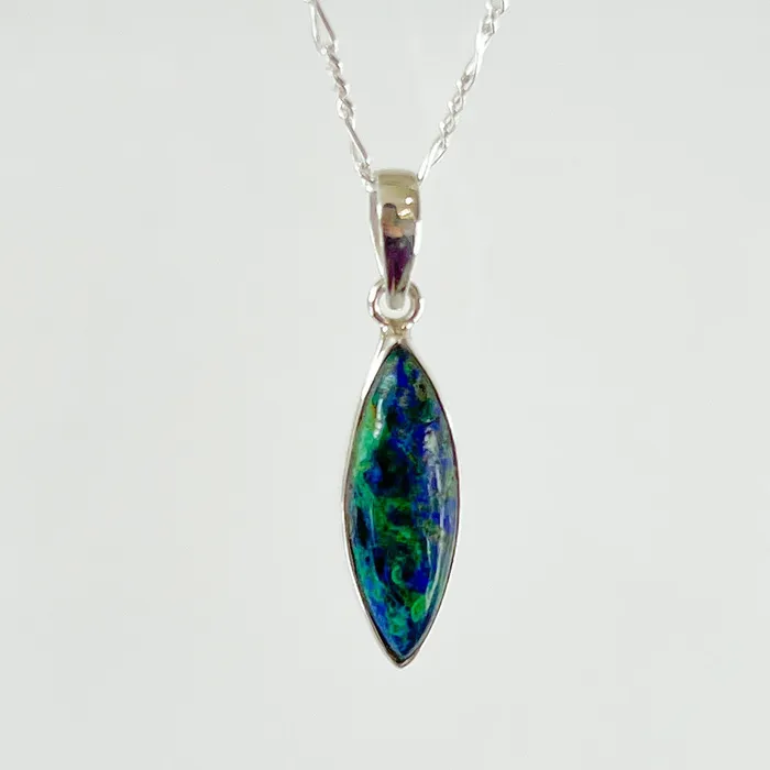 Malachite Azurite Sterling Silver Necklace Magic Crystals Necklaces