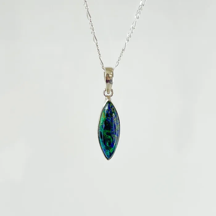 Malachite Azurite Sterling Silver Necklace Magic Crystals Necklaces