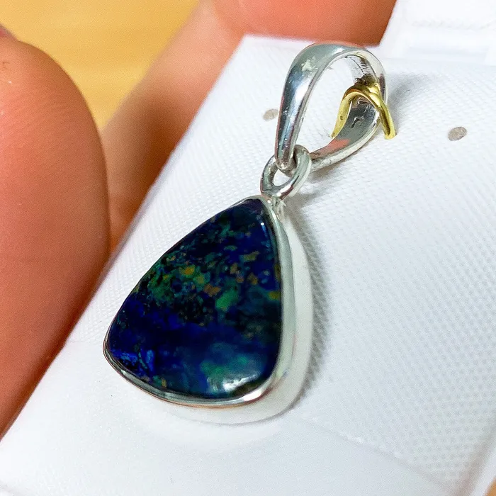 Malachite Azurite Sterling Silver Necklace Magic Crystals Necklaces