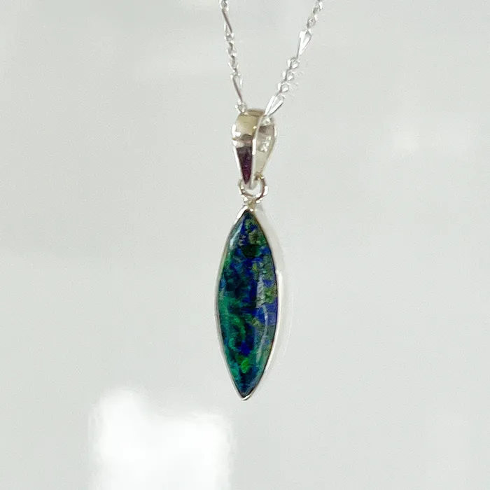 Malachite Azurite Sterling Silver Necklace Magic Crystals Necklaces