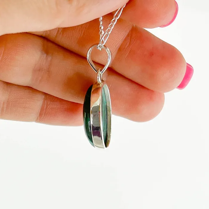 Malachite Azurite Sterling Silver Necklace Magic Crystals Necklaces
