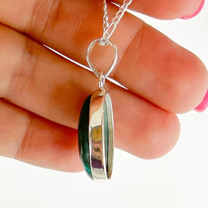 Malachite Azurite Sterling Silver Necklace Magic Crystals Necklaces