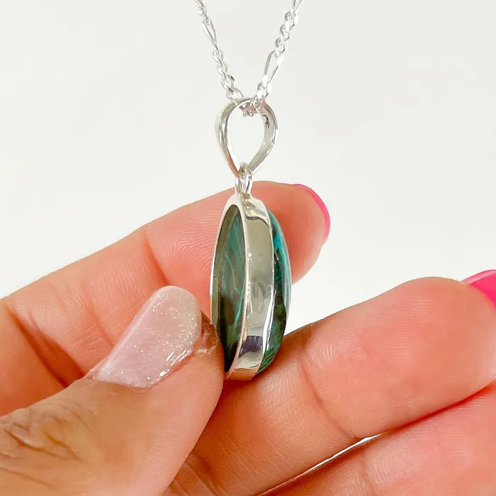 Malachite Azurite Sterling Silver Necklace Magic Crystals Necklaces