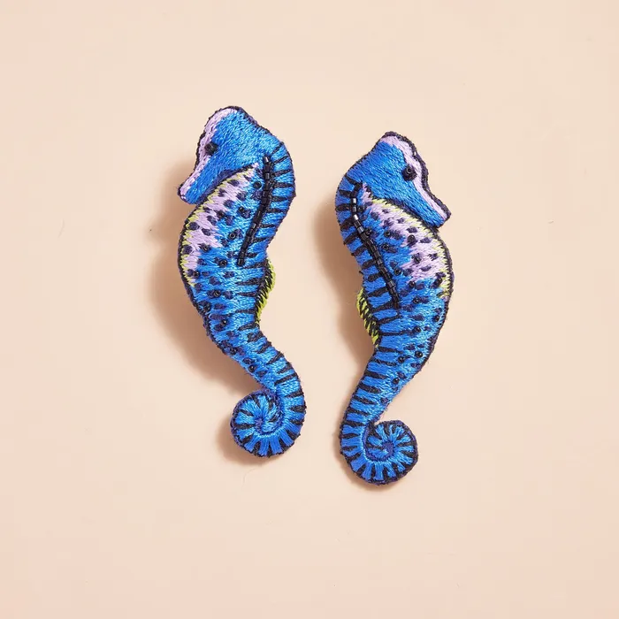 Mignonne Gavigan Earrings Seahorse Earrings Blues