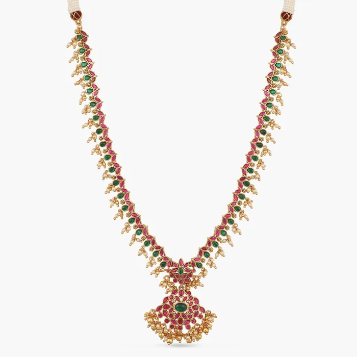 Mranala Kempu Jadau Silver Necklace SILVER Necklaces
