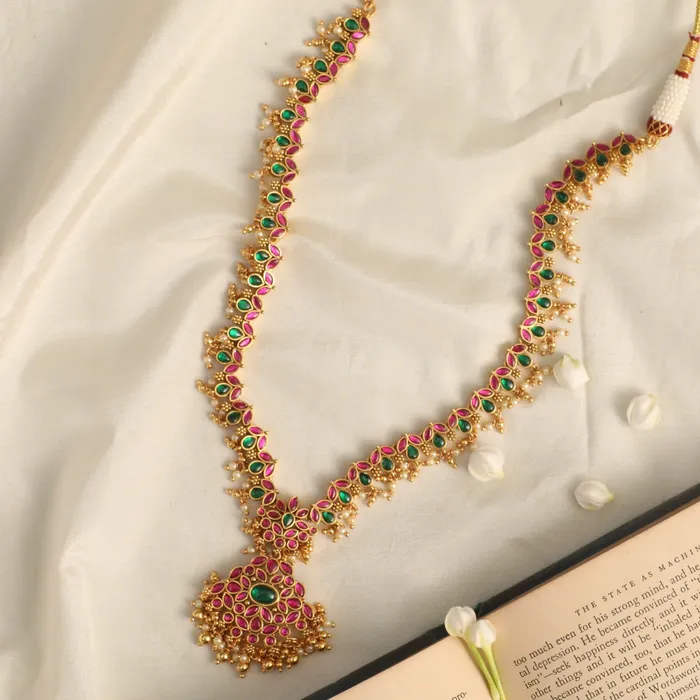 Mranala Kempu Jadau Silver Necklace SILVER Necklaces