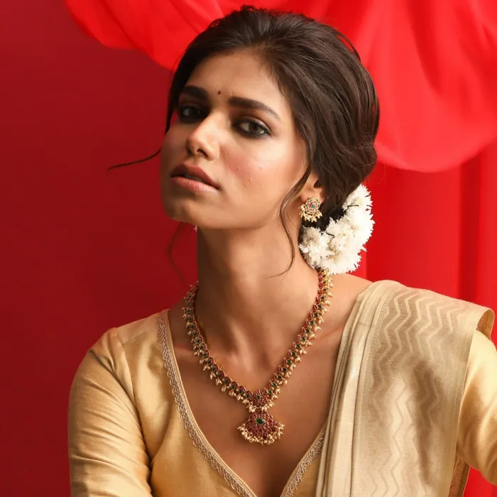 Mranala Kempu Jadau Silver Necklace SILVER Necklaces