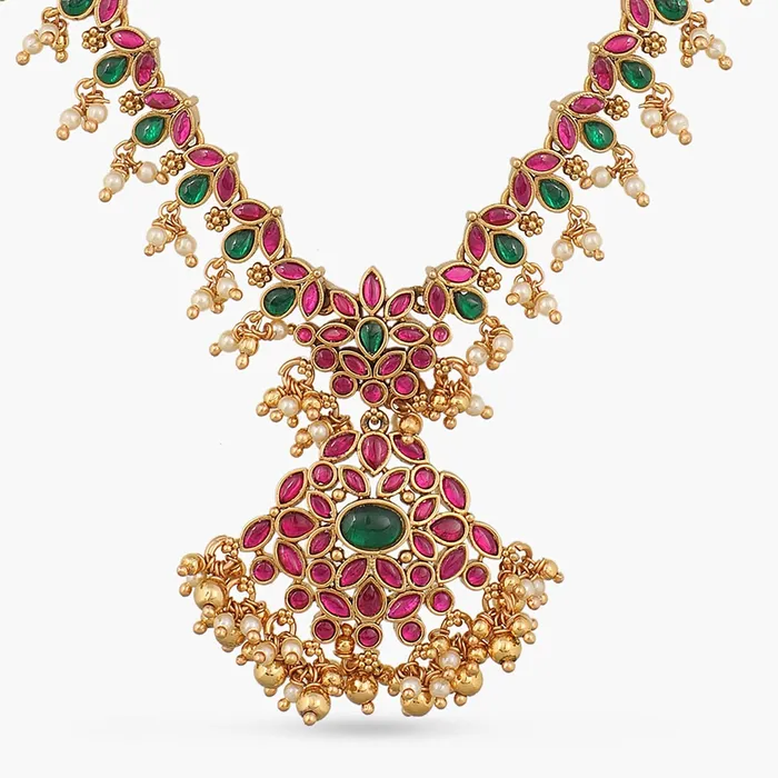 Mranala Kempu Jadau Silver Necklace SILVER Necklaces