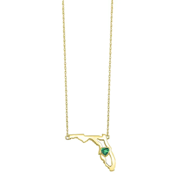 Necklaces 14K Emerald Heart in Florida Necklace Gems One