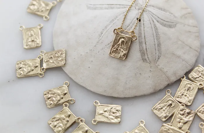 Necklaces 14k Gold Scapular Necklace TheLittleCatholic